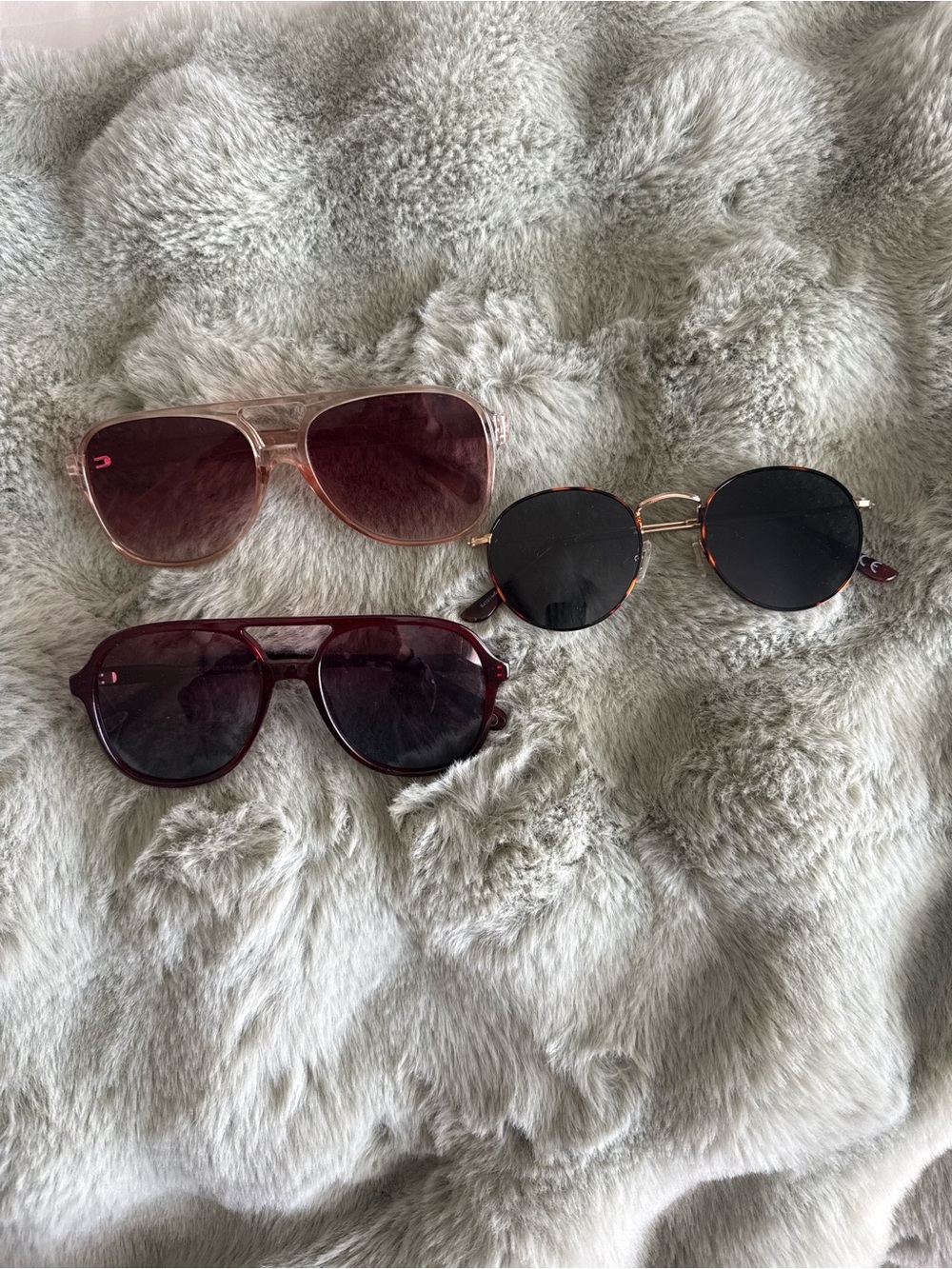 Amazon Women's Sunglass Trio - Black, Burgundy & Light Pink Frames